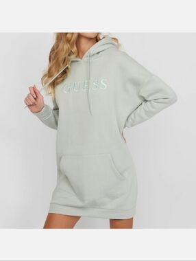 GUESS Light Mint Hooded Sweater Dress Size SMALL